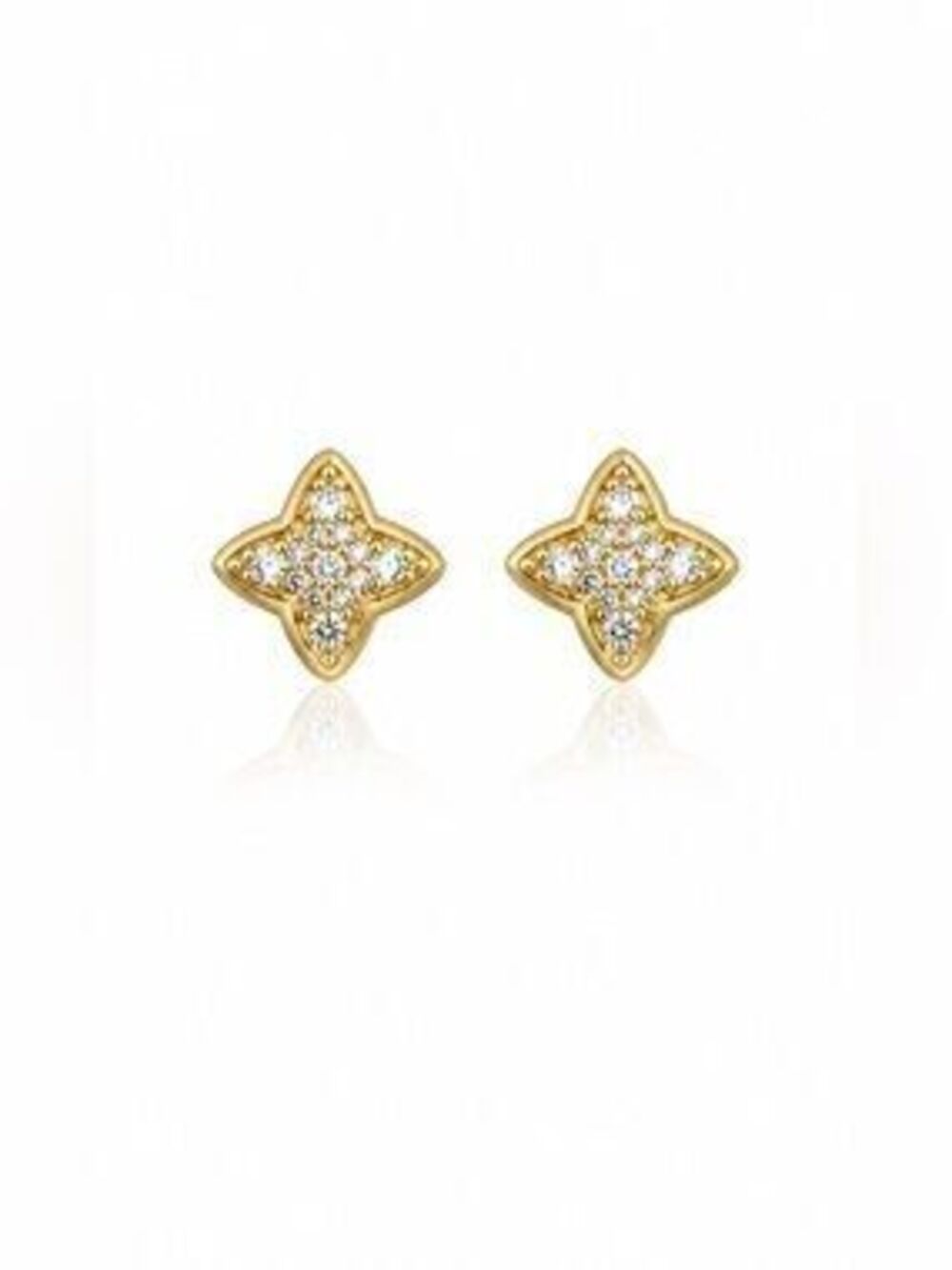 Gold Crystal Stud Earrings - Women Jewelry